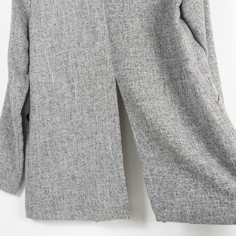 Lulus Promotion Gray Open Front Back Slit Lined Woven Wool Blazer Size Medium - Picture 6 of 12